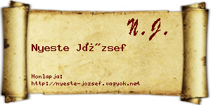 Nyeste József névjegykártya