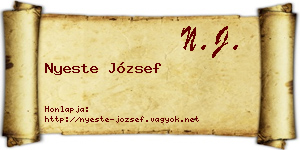 Nyeste József névjegykártya